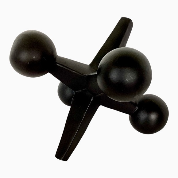 3D Jacks Sculpture Figurine Decor Black Abstract Six Sided Freestanding Design - Picture 10 of 12